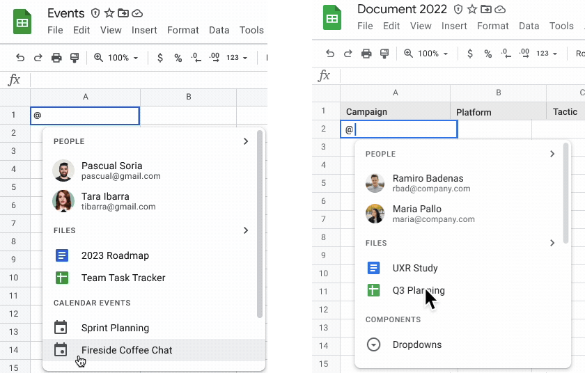 New smart chips options for google sheets unlv information technology